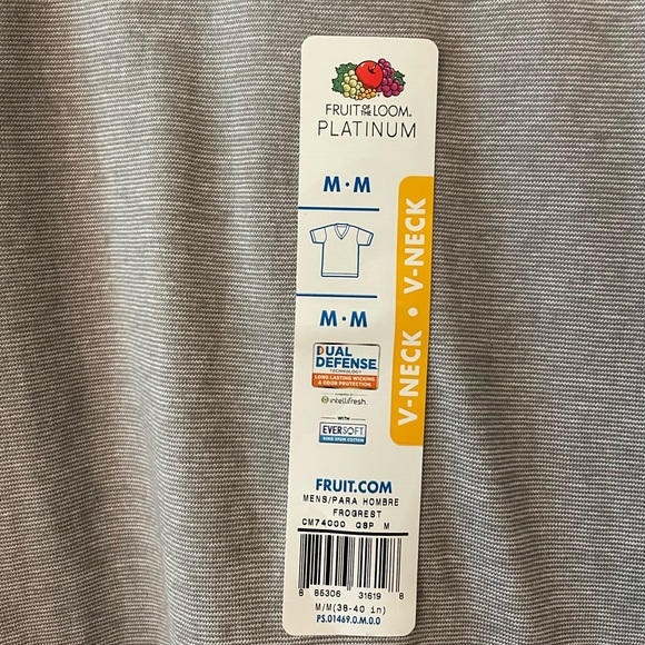 Mens Gray V-Neck T-Shirt Size Medium New With Tags - Picture 3 of 7